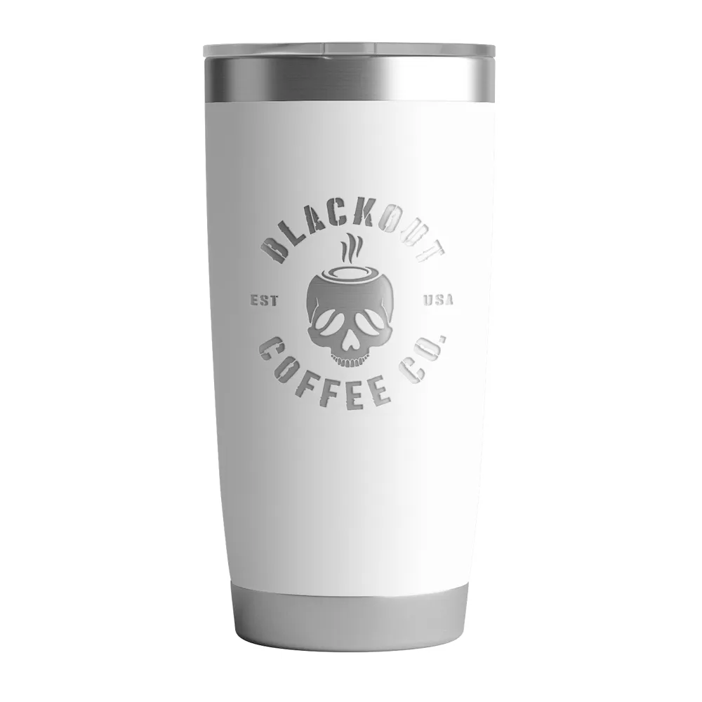 20 OZ Tumbler w/ Logo & US Flag In White