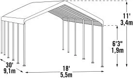 30x18 ft. Heavy Duty SuperMax Wedding Party Event Canopy Tent Fire Rated with Side Enclosure Kit