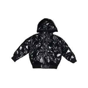 5PC-PUFFY COAT-Black Glitter