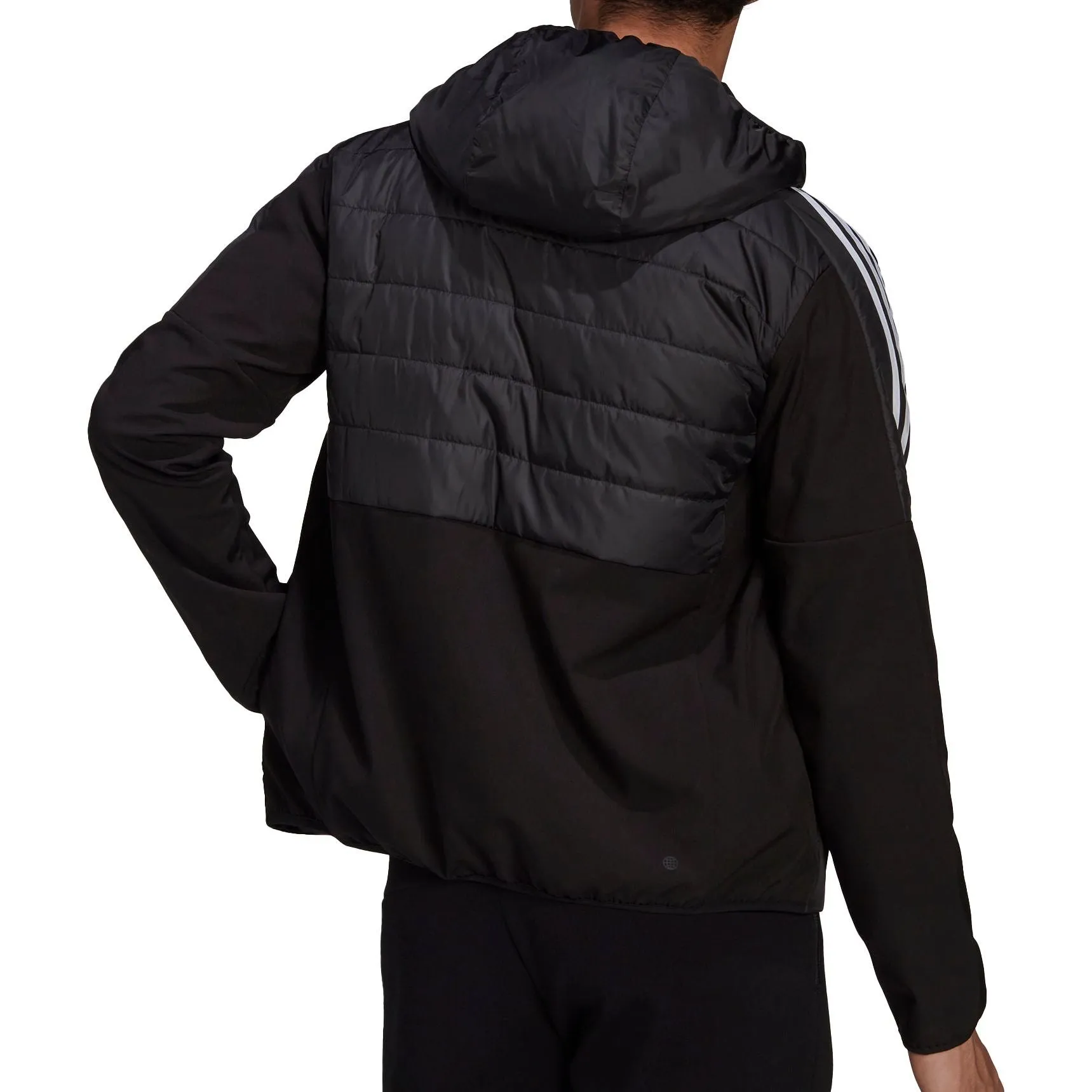 adidas Essentials Insulated Hooded Mens Hybrid Jacket - Black