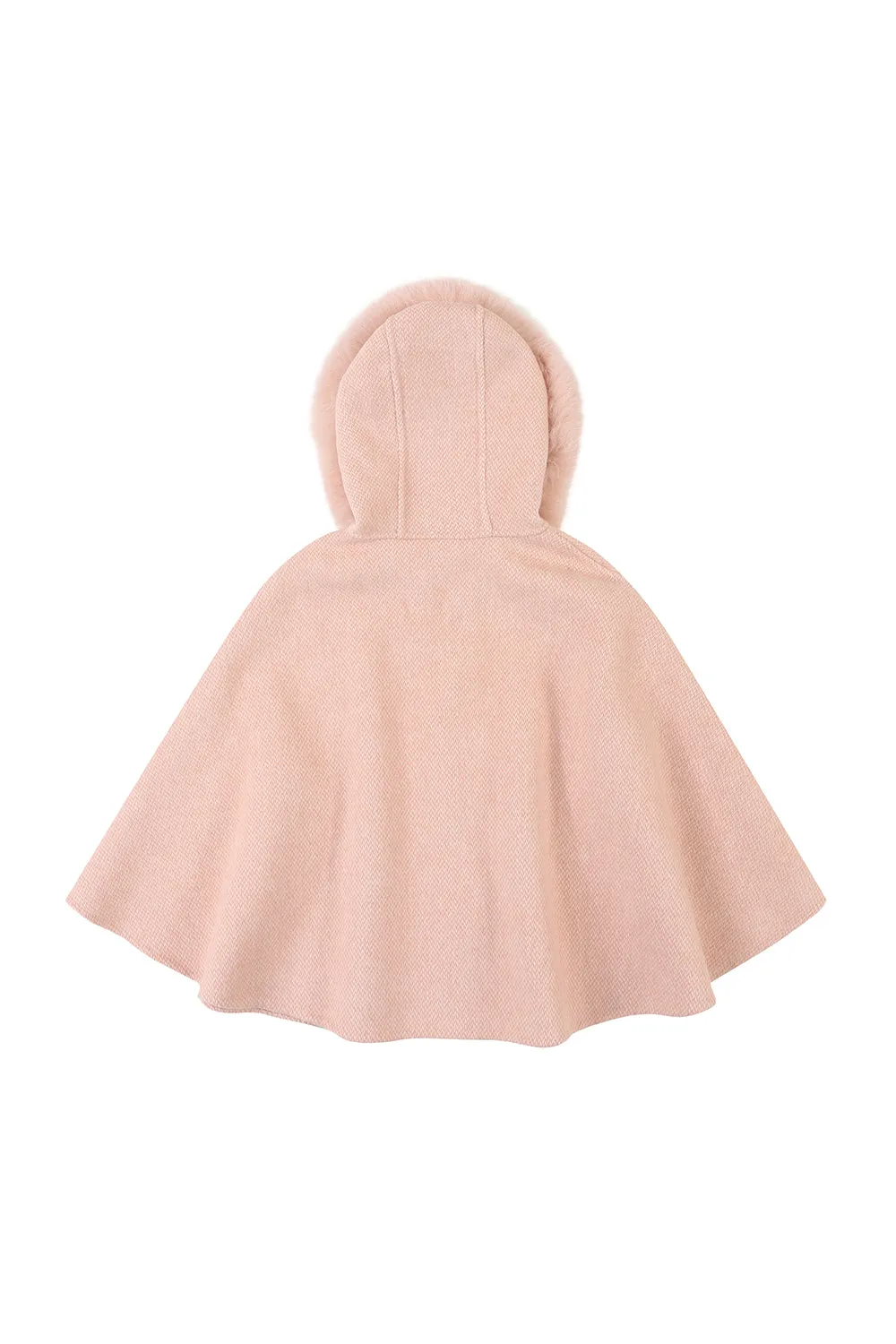 ‘Alana' cashmere hooded cape / Blush