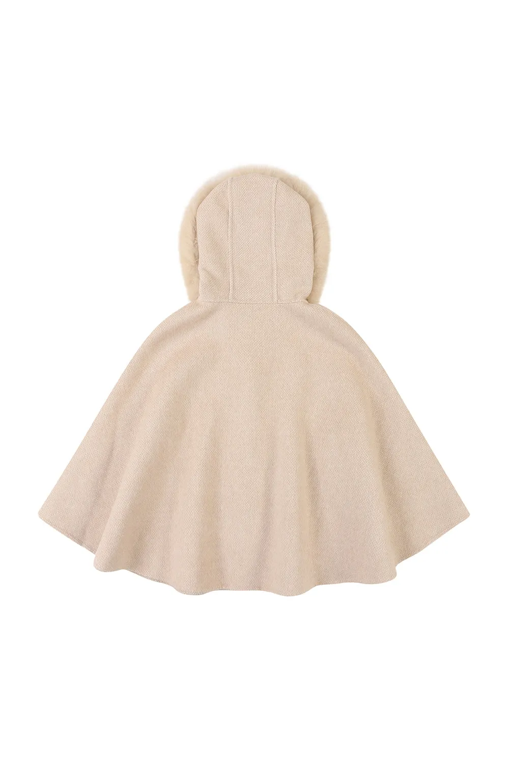 'Alana' cashmere hooded cape / Nude