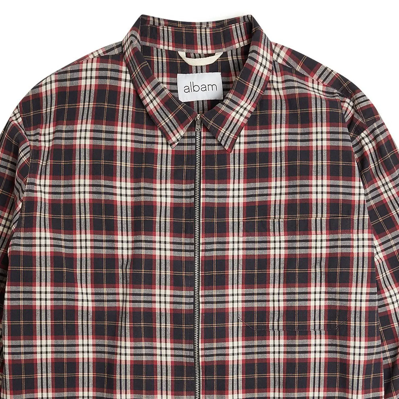 Albam Brushed Flannel Blake Jacket Charcoal Tartan Check