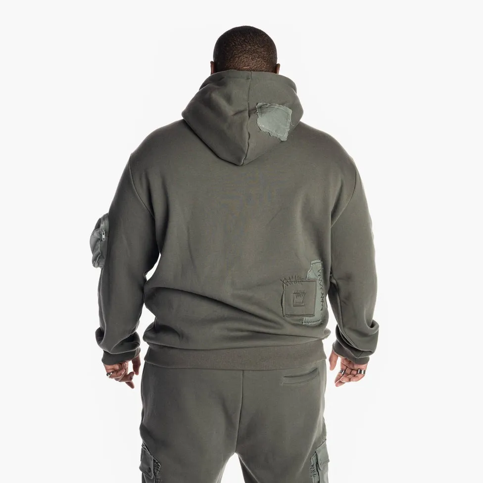 Big and Tall Utility Fashion Fleece Hoodie - Dark Olive