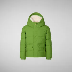 Boys' hooded parka Klaus in grass green