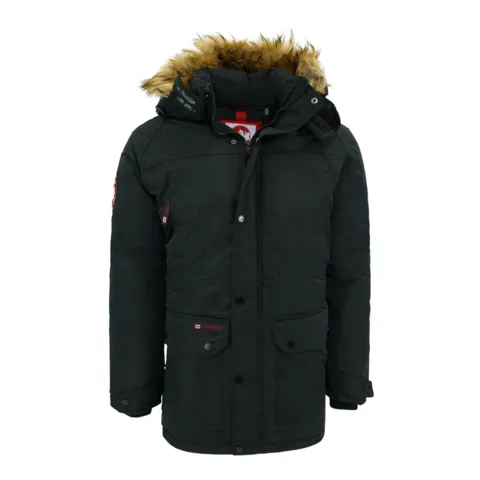 Canada Weather Gear Men's Fur Trim Hooded Parka Jacket