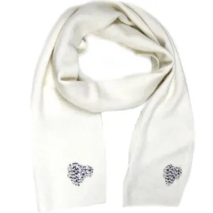 Cashmere Blend Embellished Scarf - Ivory