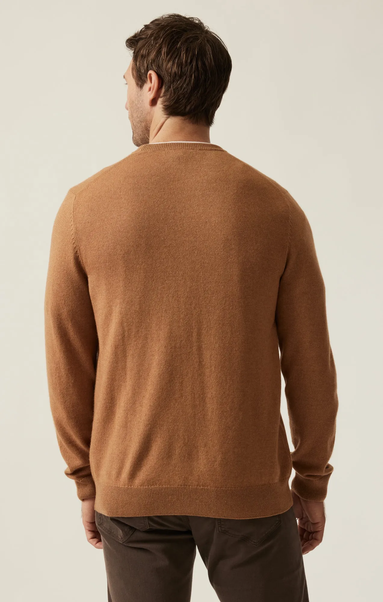 Cashmere Crew Neck Sweater In Tobacco