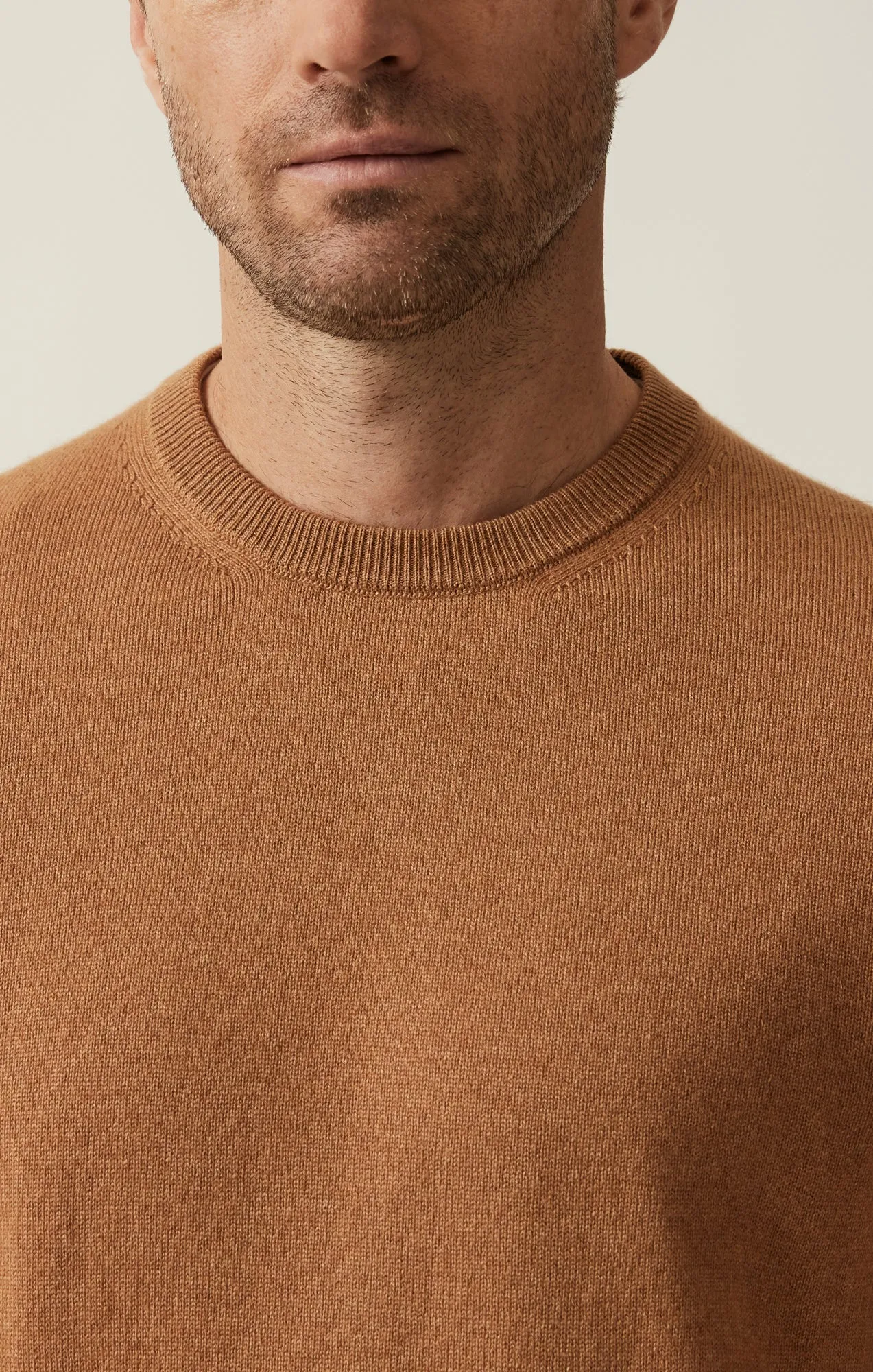 Cashmere Crew Neck Sweater In Tobacco