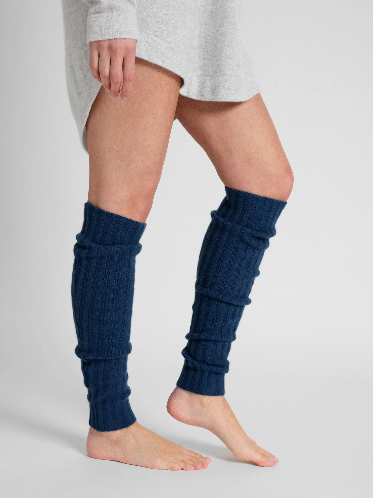 Cashmere leg warmers "Leggings" - mountain blue