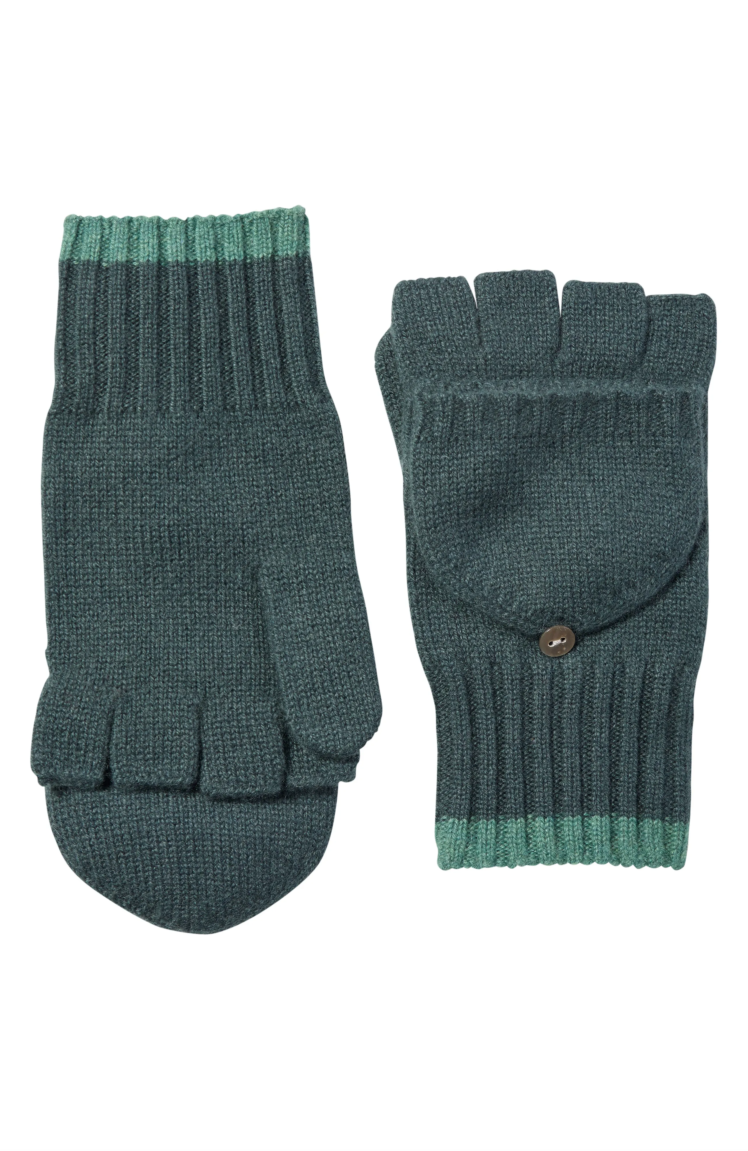 CASHMERE POP TOP GLOVE WITH CUFF TIPPING