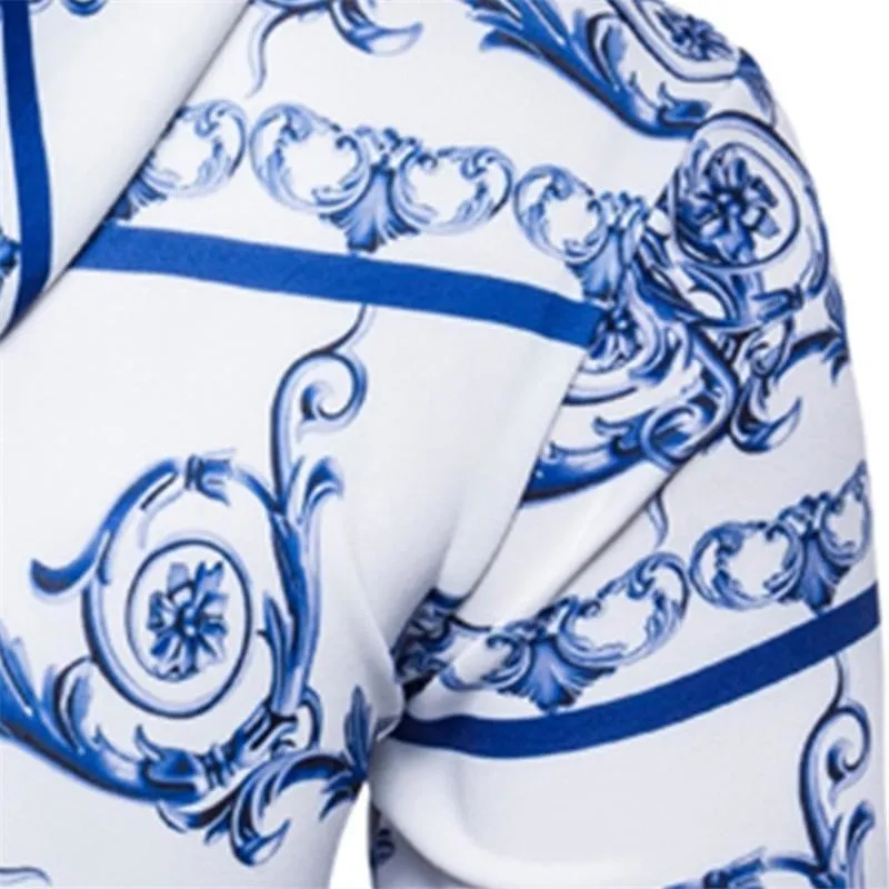 Chinese Style Blue And White Porcelain Hoodie