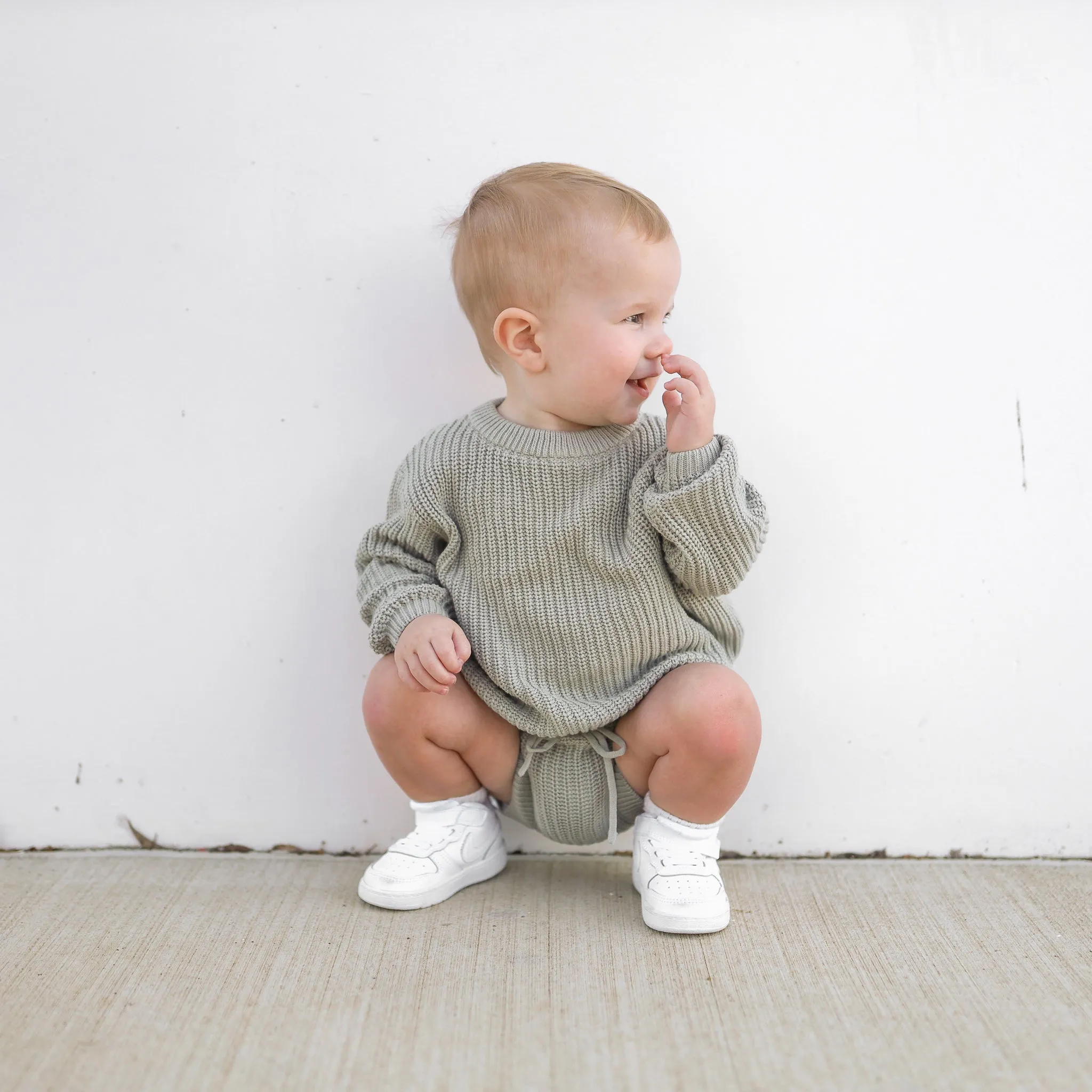 Chunky Knit Bloomers - Basil