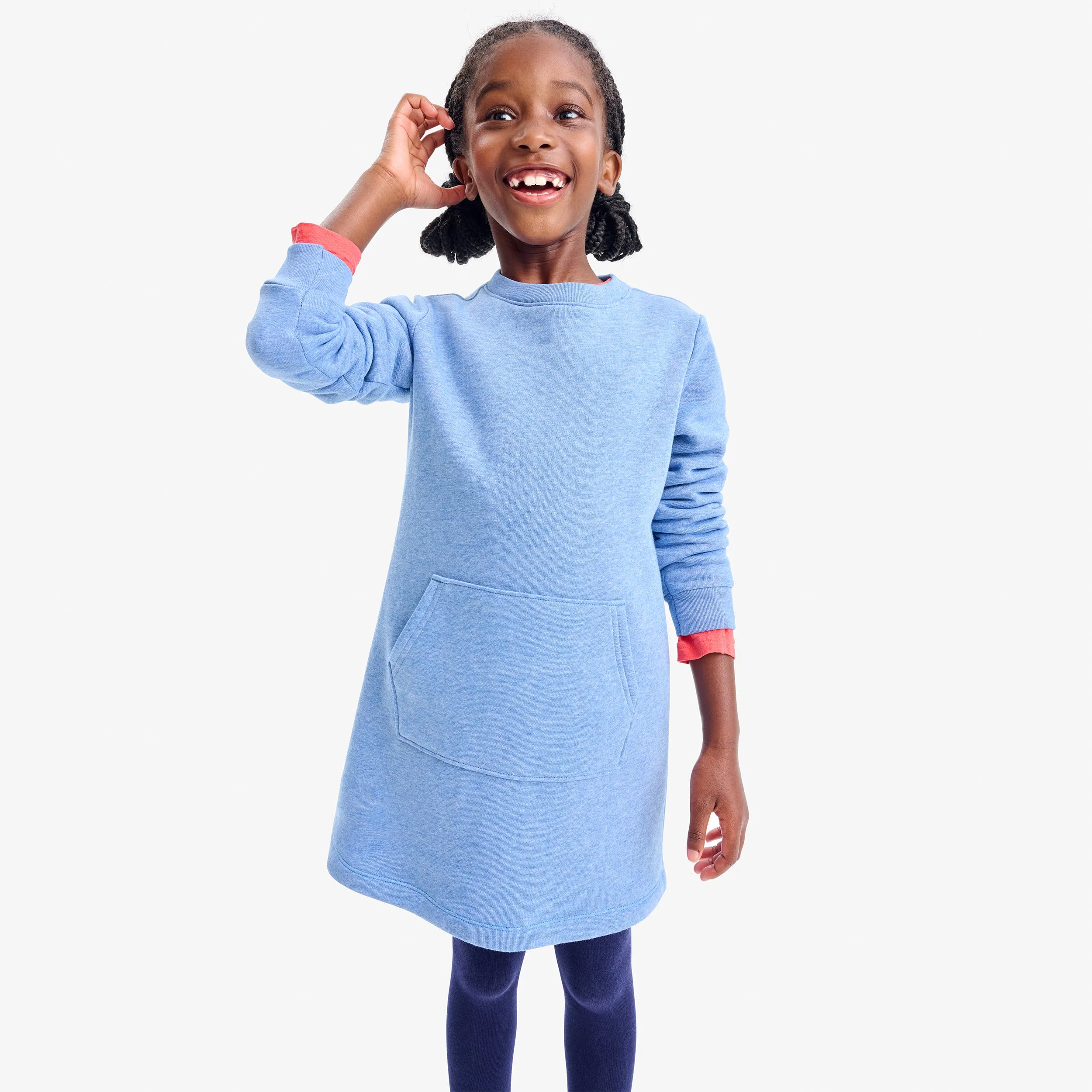 Cozy fleece sweatshirt dress