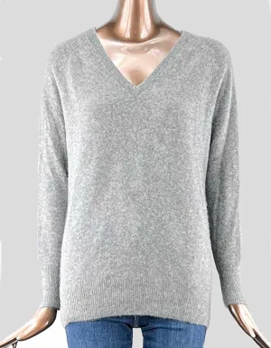 EQUIPMENT Grey Cashmere V-Neck Sweater - X-Small