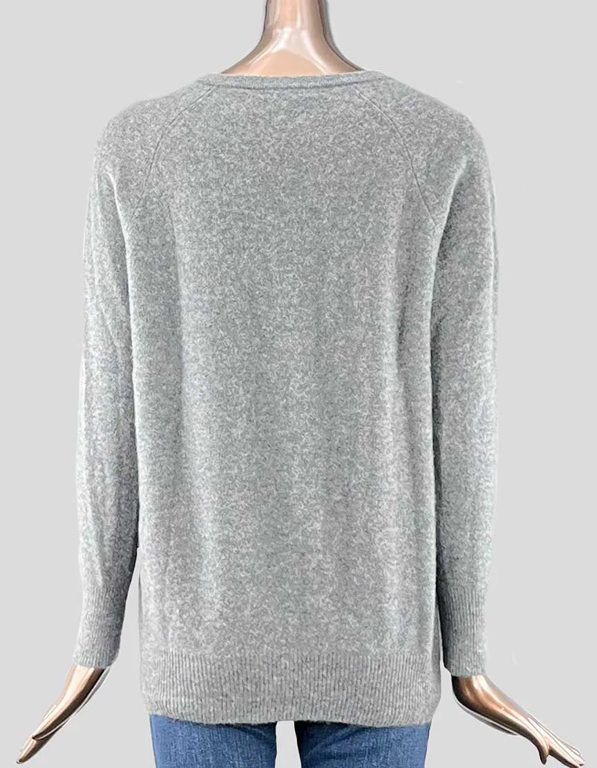 EQUIPMENT Grey Cashmere V-Neck Sweater - X-Small