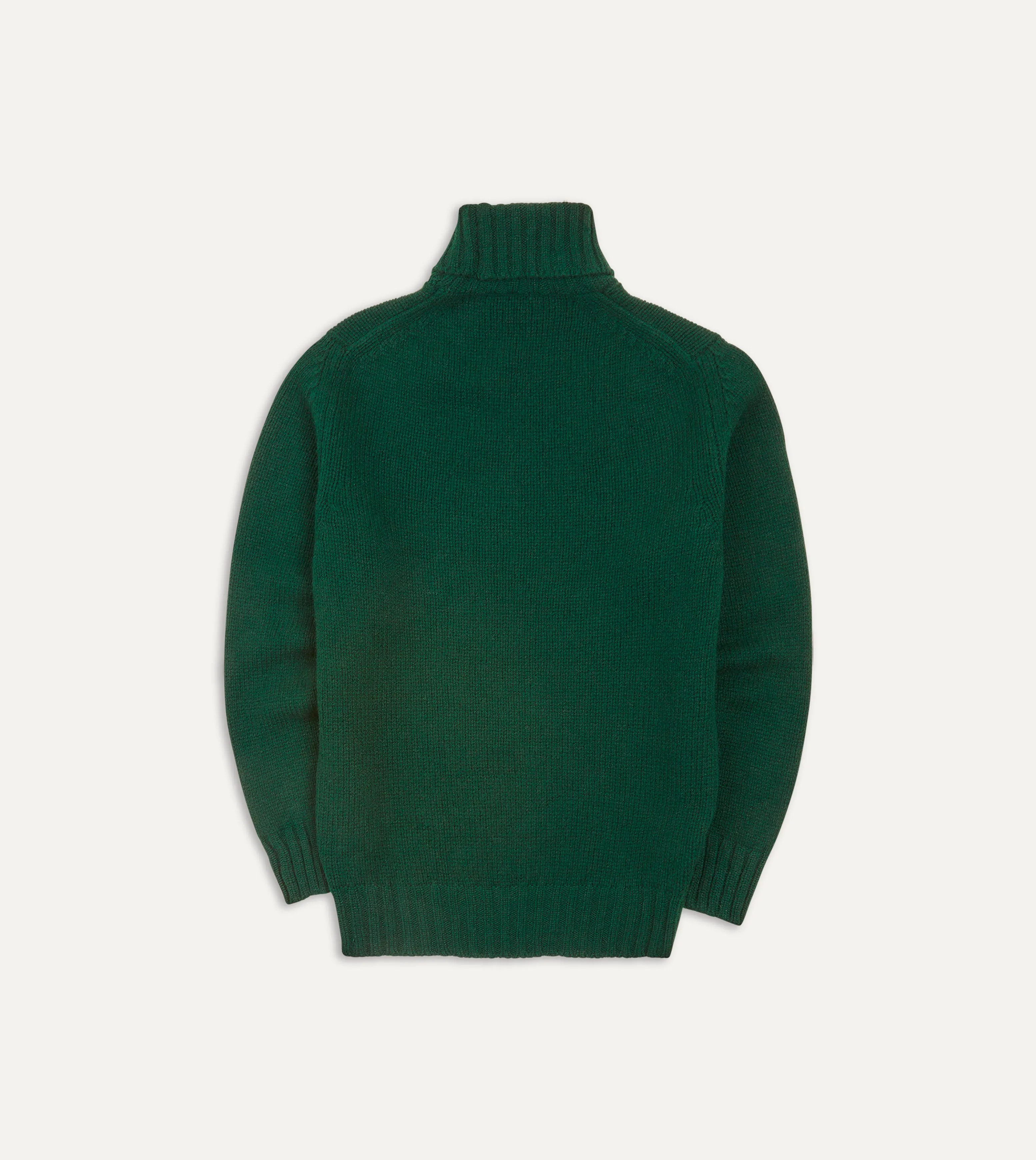 Forest Green Lambswool Submariner Roll Neck Jumper