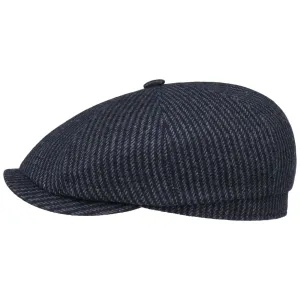 Hatteras Woolen Stripe Flat Cap by Stetson