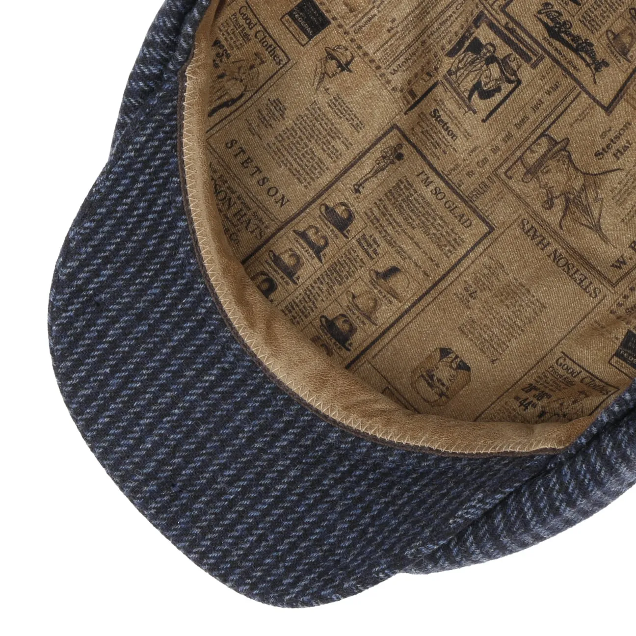 Hatteras Woolen Stripe Flat Cap by Stetson