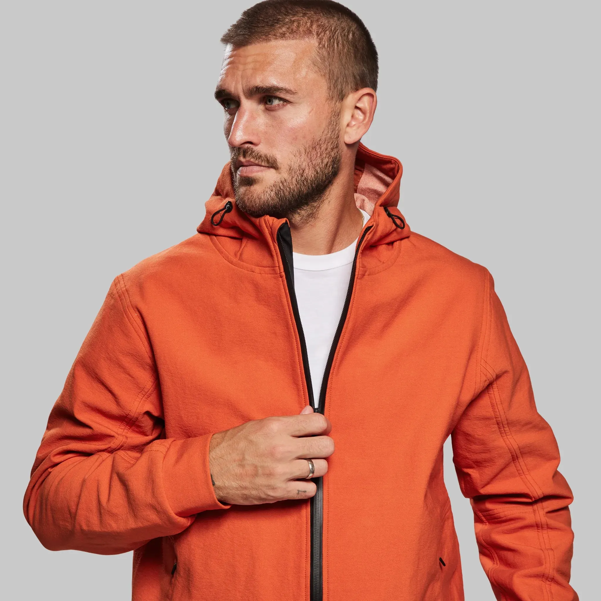 Indestructible Hooded Jacket. International Orange edition