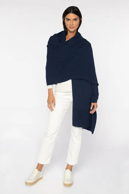 Kinross Cashmere Fwt Textured Edge Travel Wrap