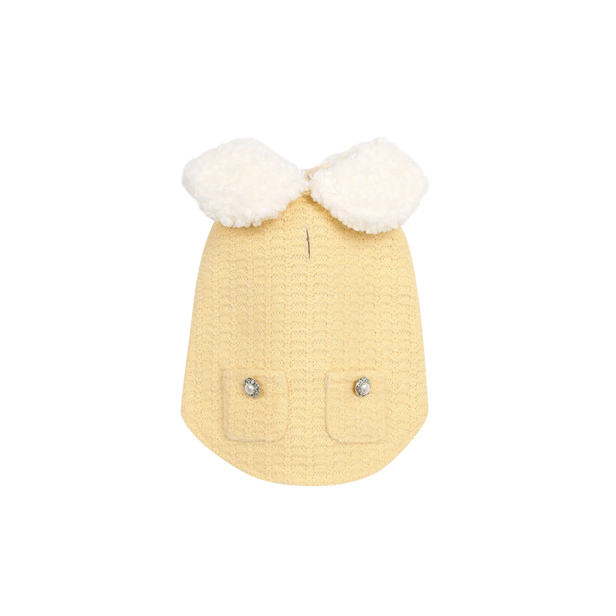 Macaroon Fur Vest - Yellow