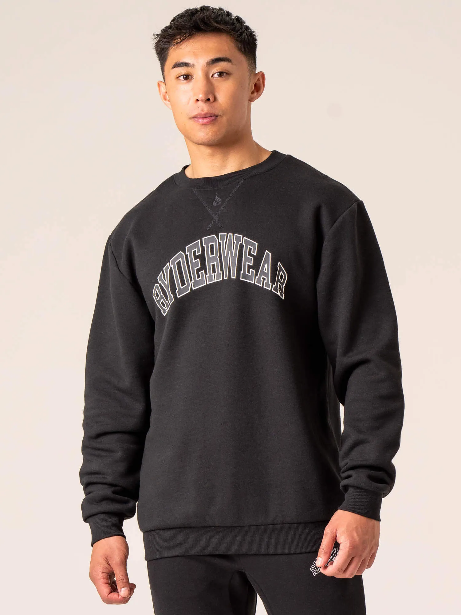 Men's Collegiate Crew Neck - Black