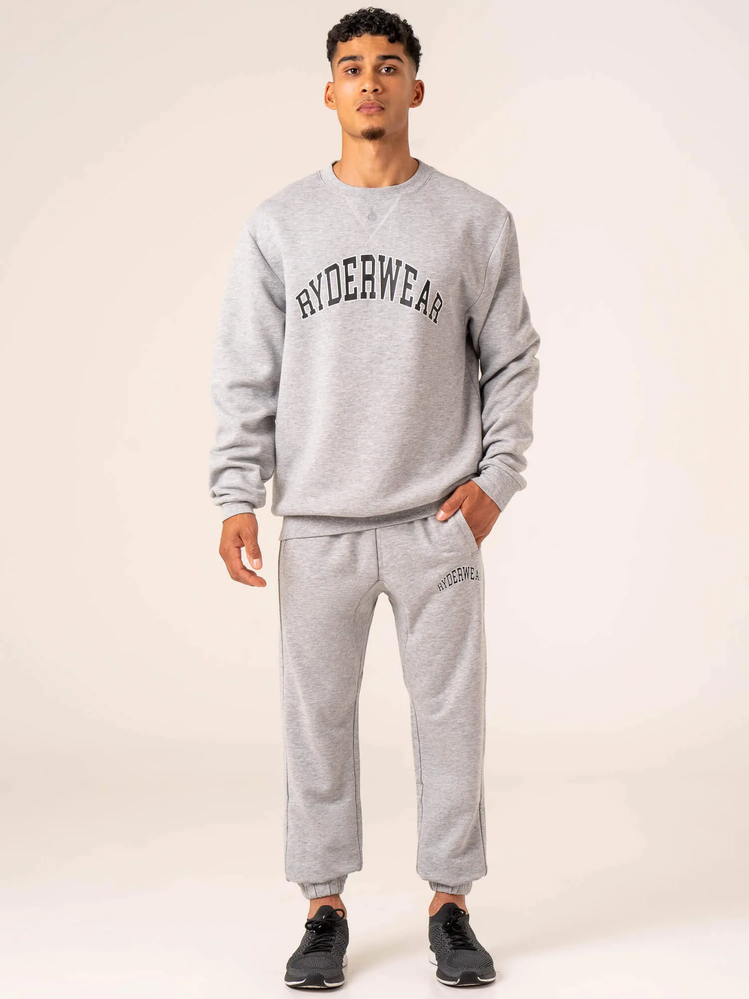 Men's Collegiate Crew Neck - Grey Marl