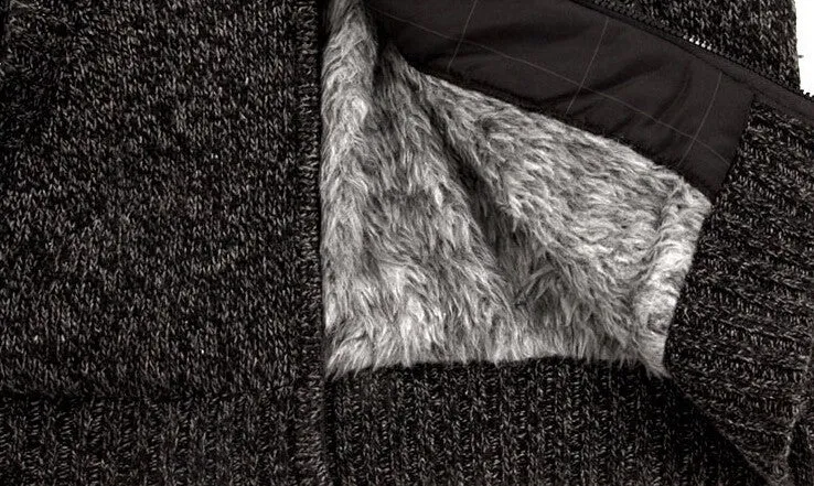 Mens Fur Lining zipper Hoodie