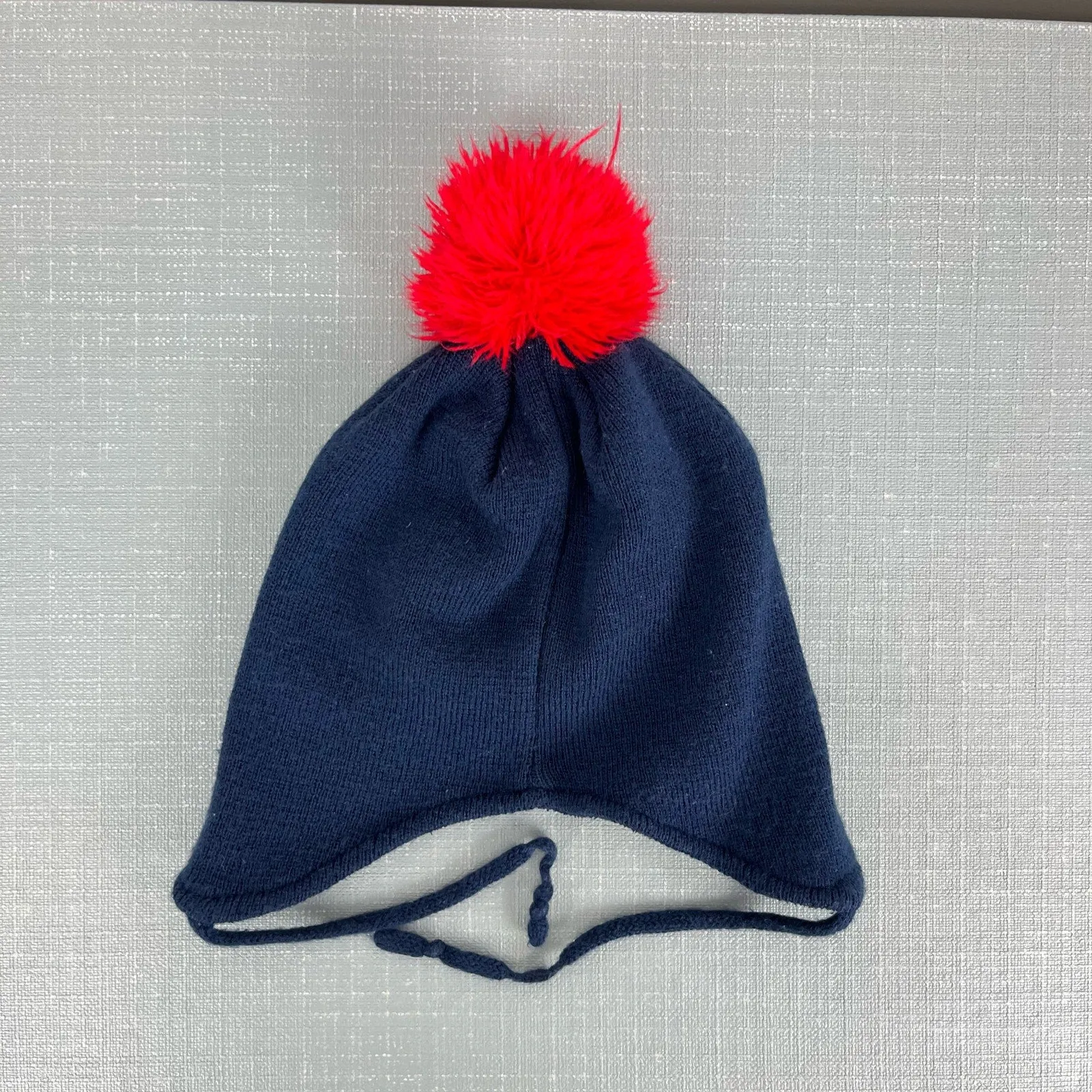 New England Patriots Football Navy Blue Pom Hat Toddler