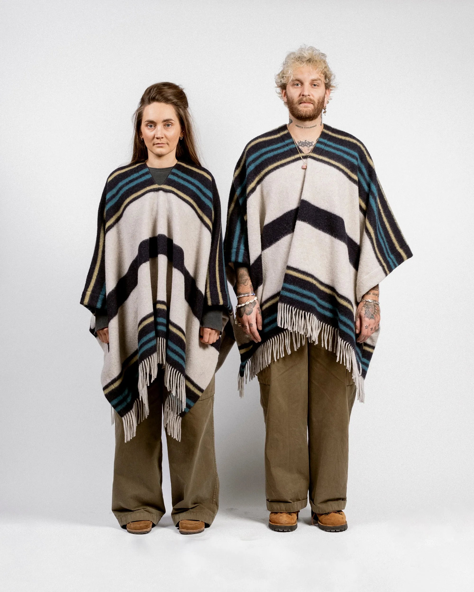 Poncho Blanket Wool Multi