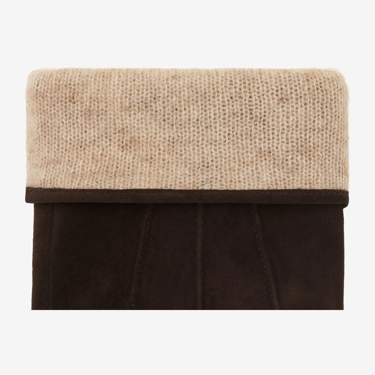 Rex (brown) - suede goatskin leather gloves with luxurious wool/cashmere lining