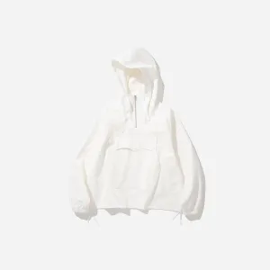 RIPSTOP OVERHEAD HOODED ANORAK  - WHITE