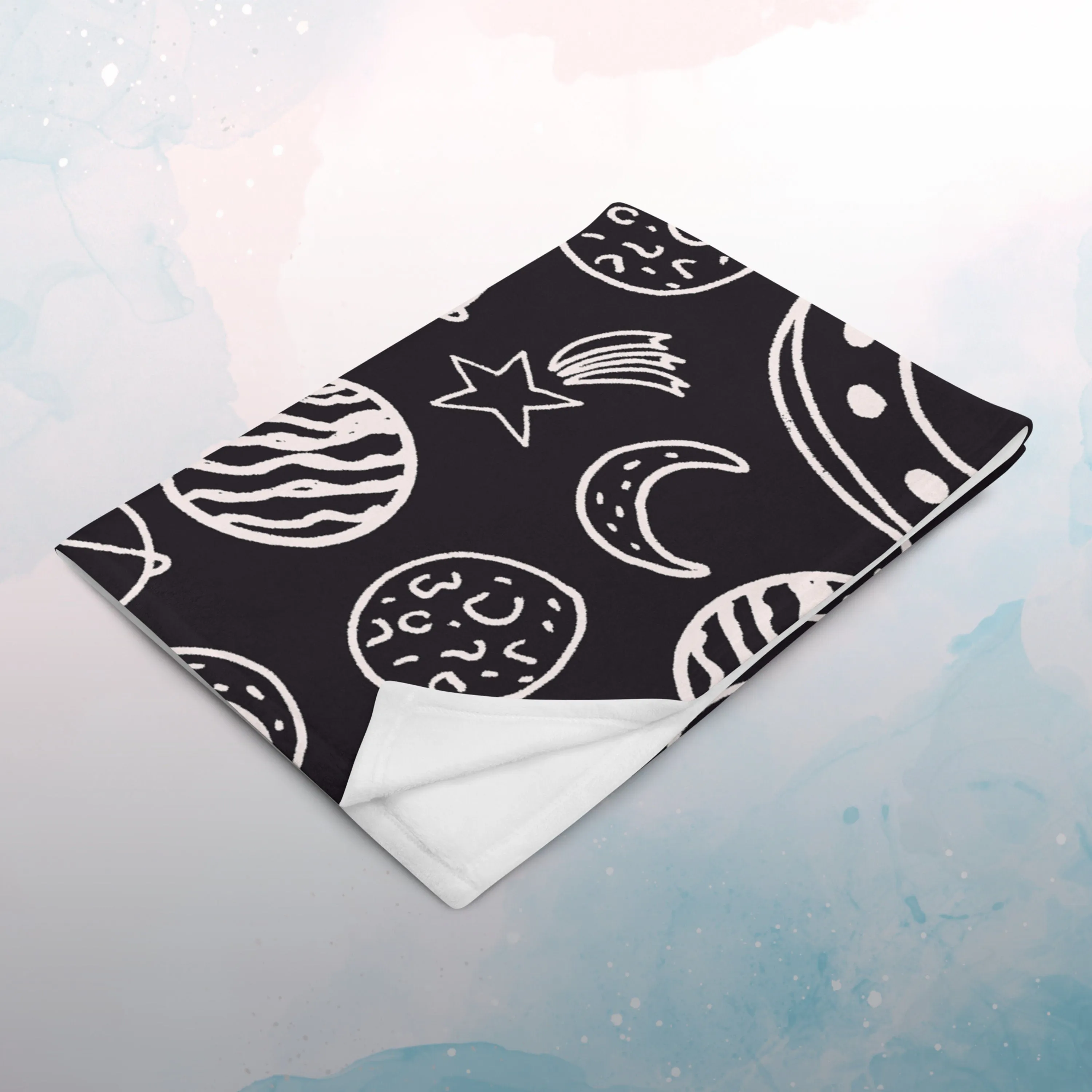 Rocket Ships and Planets Fleece Throw Blanket