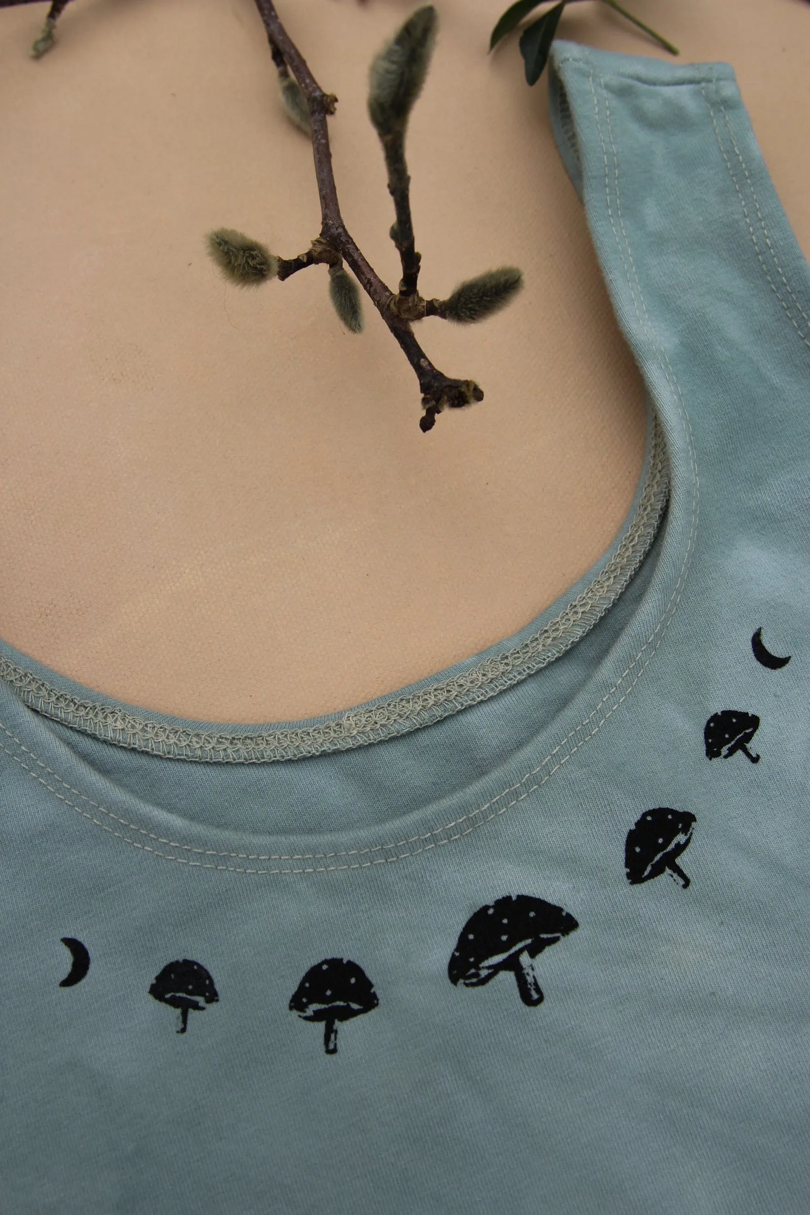 Sage Shroom Moon Organic Cotton Top