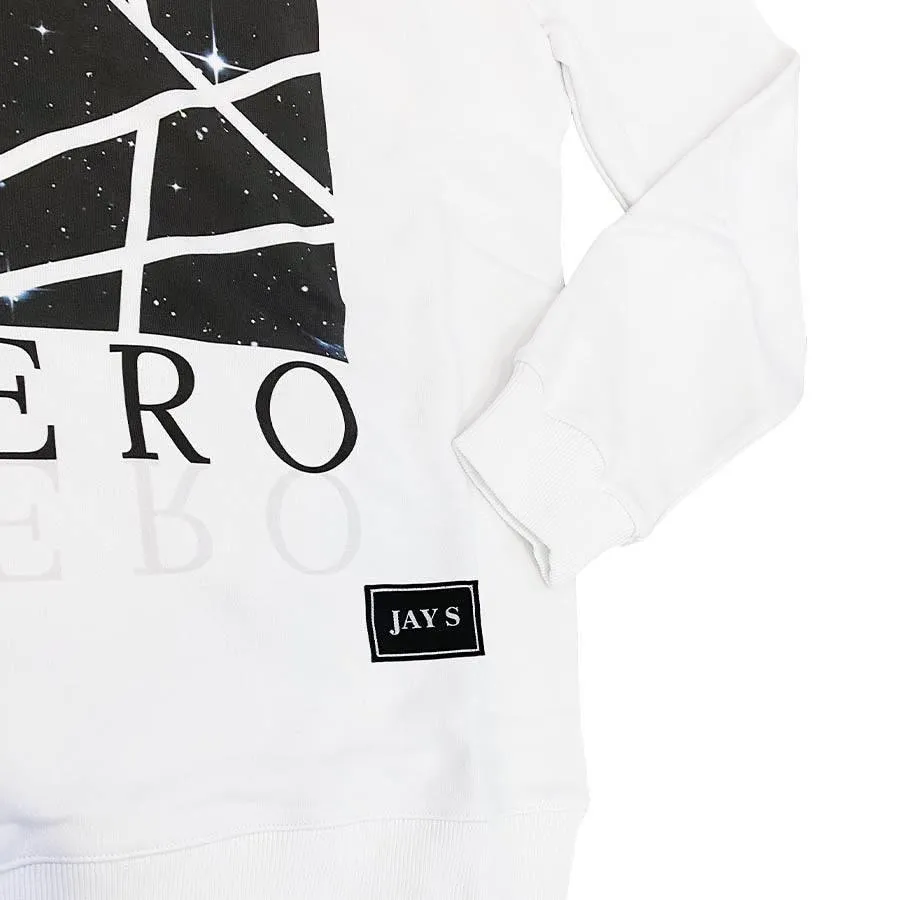 Slim Fit White Hoodie GALAXY Design Organic Heavy Cotton