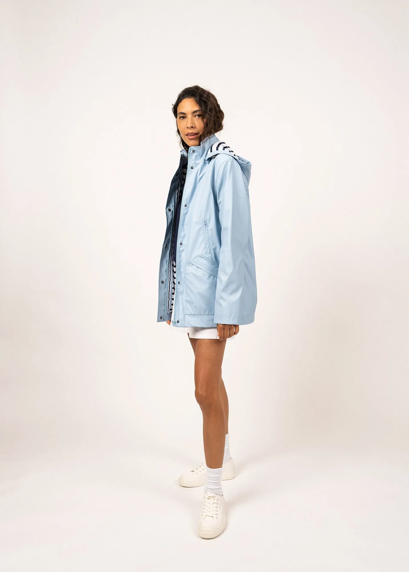 ST MORGANE - Waterproof Raincoat with Hood (LIGHT BLUE)