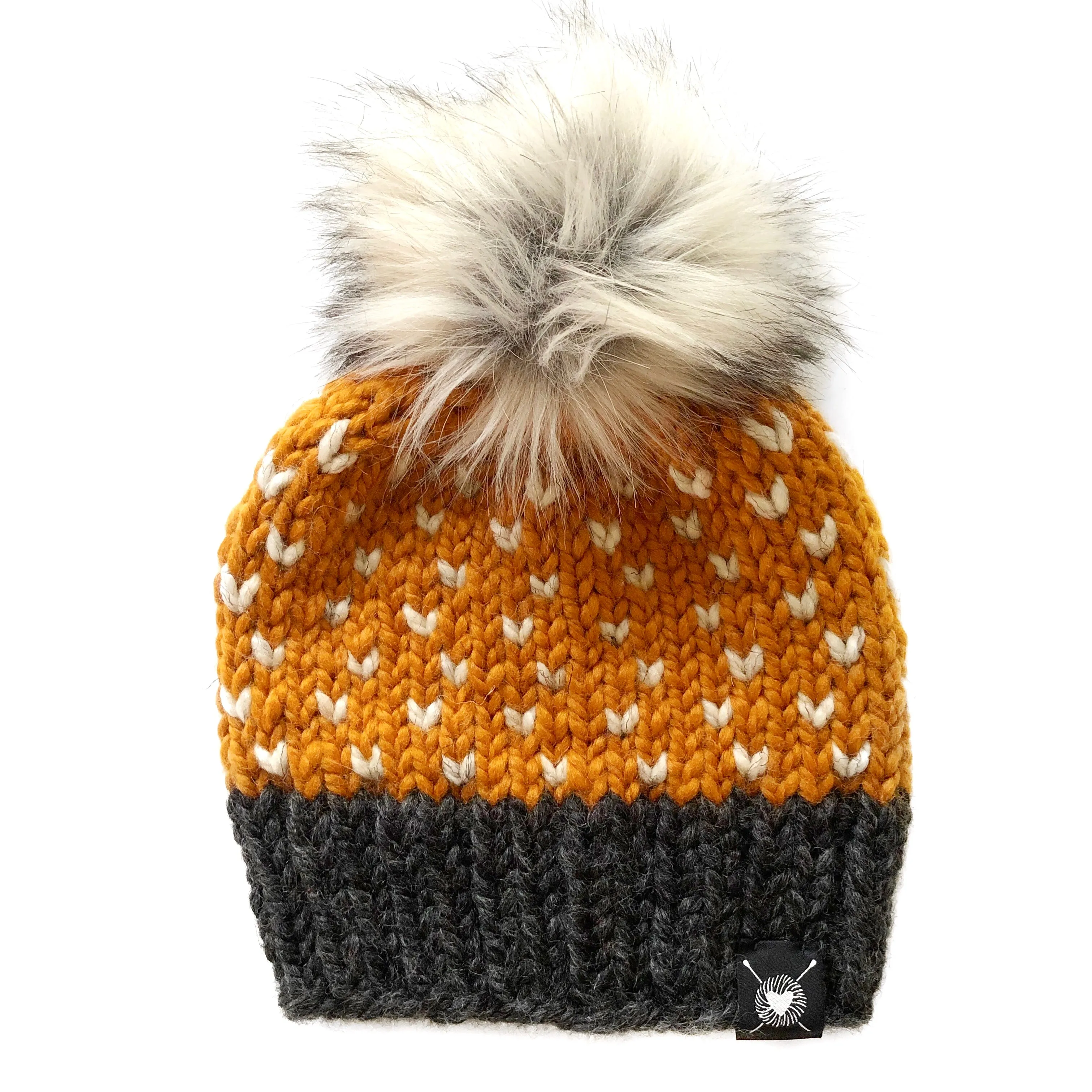 Tiny Hearts Faux Fur Pom-Pom Beanie in Wild Rumpus Baby/Youth