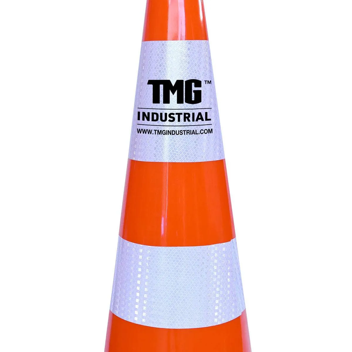 TMG Industrial 29” PVC Reflective Traffic Cones, 252 Cones, 14” Square Base, Hot & Cold Weather, High-Intensity Reflective Bands, TMG-TC29