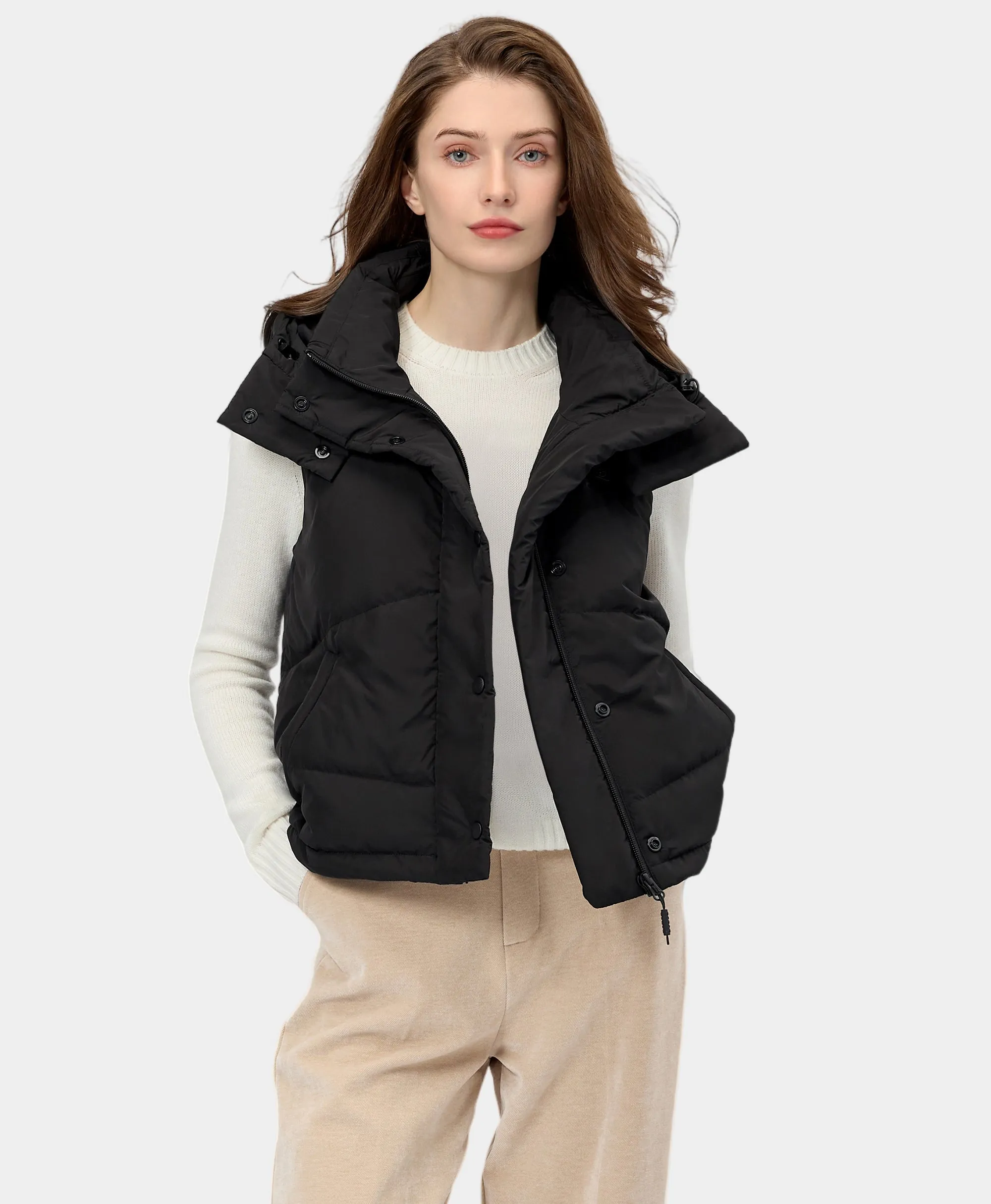 Women's Heated Cropped Puffer Down Vest (Apparel Only)