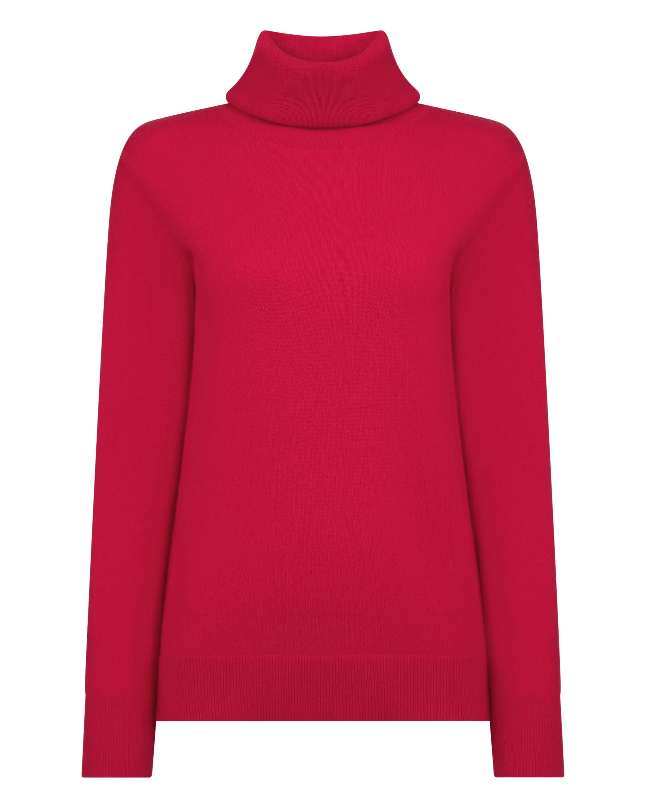 Women's Loose Turtle Neck Cashmere Sweater Riding Red